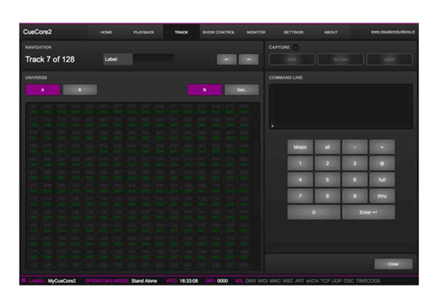 Visual Productions CueCore2, 2 Universe Architectural Lighting Controller - Hollywood DJ