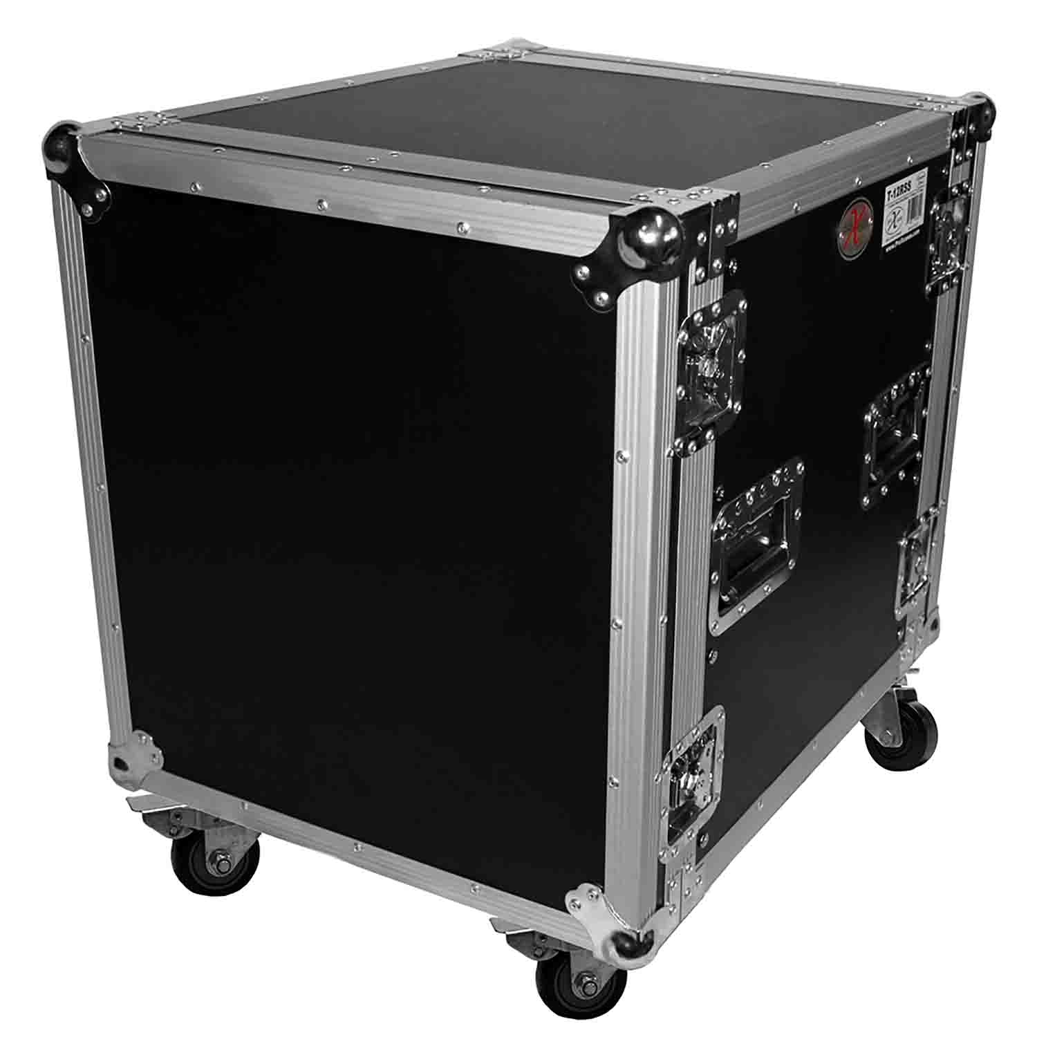 ProX T-12RSS, 12U Space Amp Rack Mount ATA Flight Case 19 Inch Depth W-Casters - Hollywood DJ