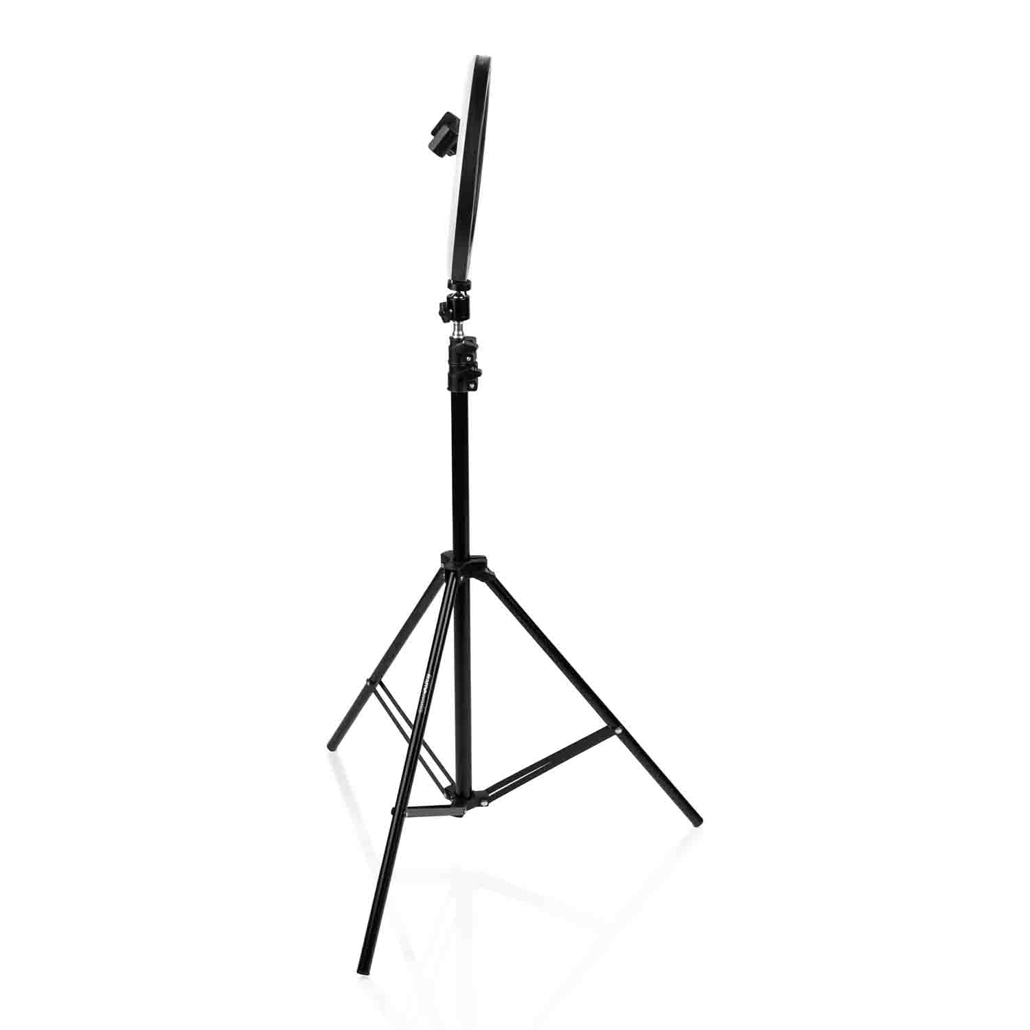 Gator Frameworks GFW-RINGLIGHTTRIPD 10 Inch LED Ring Light Stand with Phone Holder and Tripod Base - Hollywood DJ