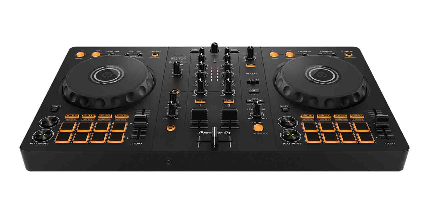 Pioneer DJ DDJ-FLX4 CLUB Package 01 with Speakers, Stands and Headphones - Hollywood DJ