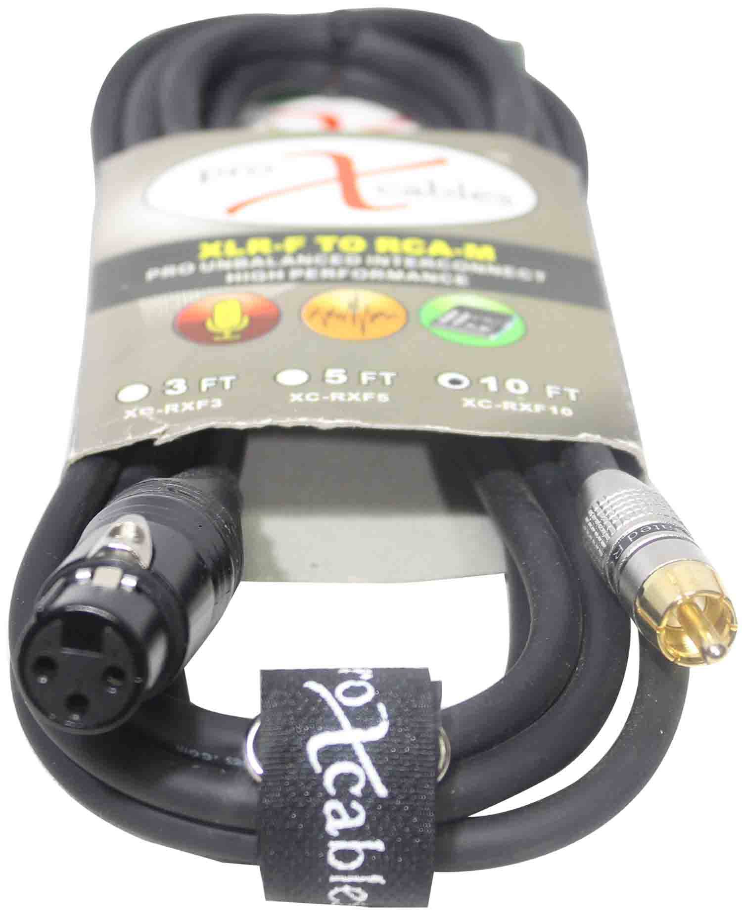 Prox XC-RXF10 Unbalanced RCA to XLR-F High Performance Audio Cable - 10 Feet - Hollywood DJ