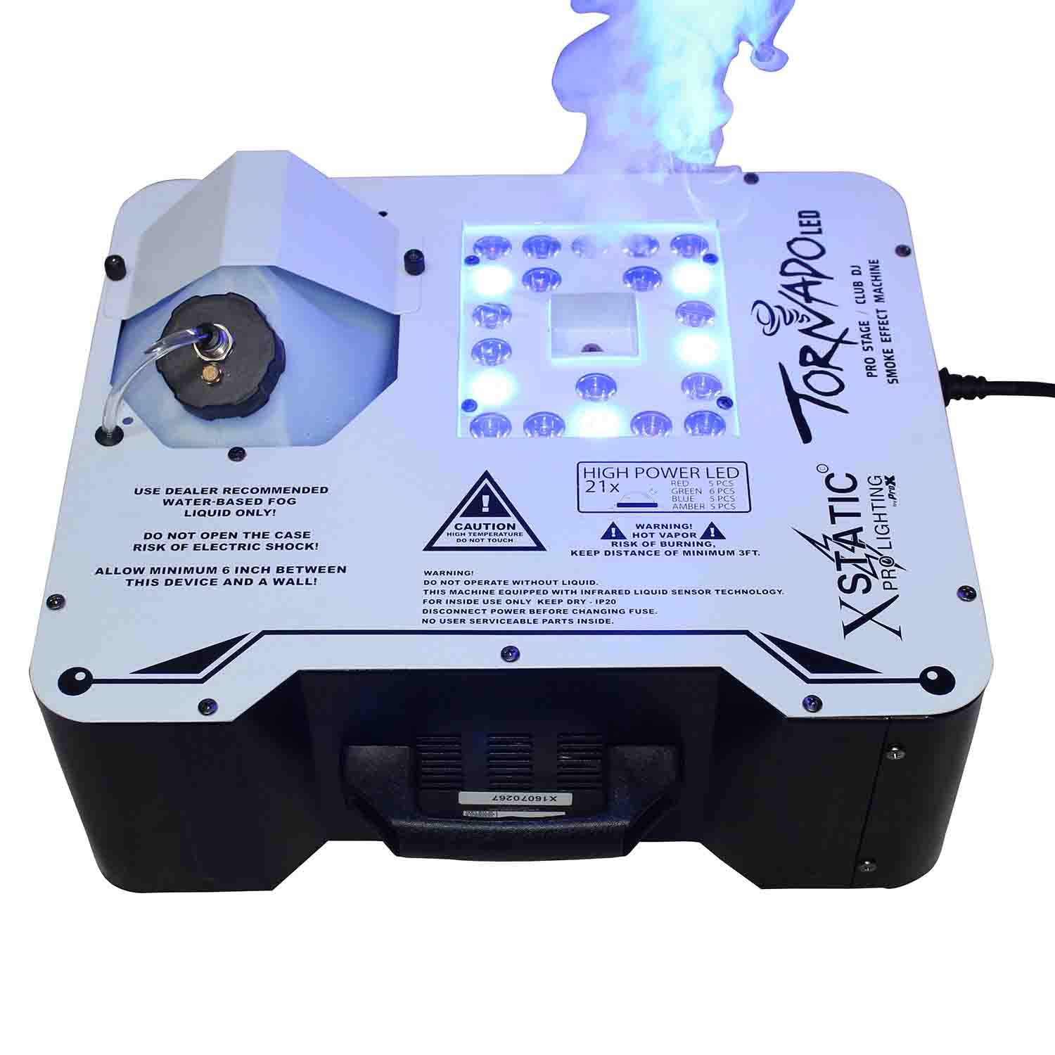 ProX X-TORNADO LED, TORNADO RGBA LED Professional Stage Fog Effect Machine - Hollywood DJ