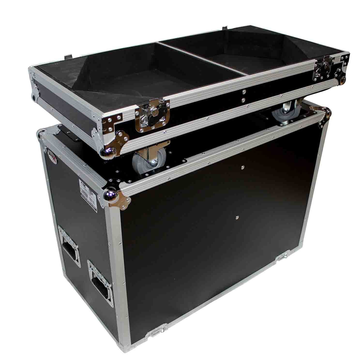 ProX X-RCF-TT25-AX2W Flight Case for Two RCF-TT25-A II High Definition Two-Way Speakers with 4 Inch Wheels - Hollywood DJ