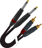 Prox XC-DPR03 Unbalanced Dual 1/4" TS-M to Dual RCA-M High Performance Audio Cable - 3 Feet - Hollywood DJ