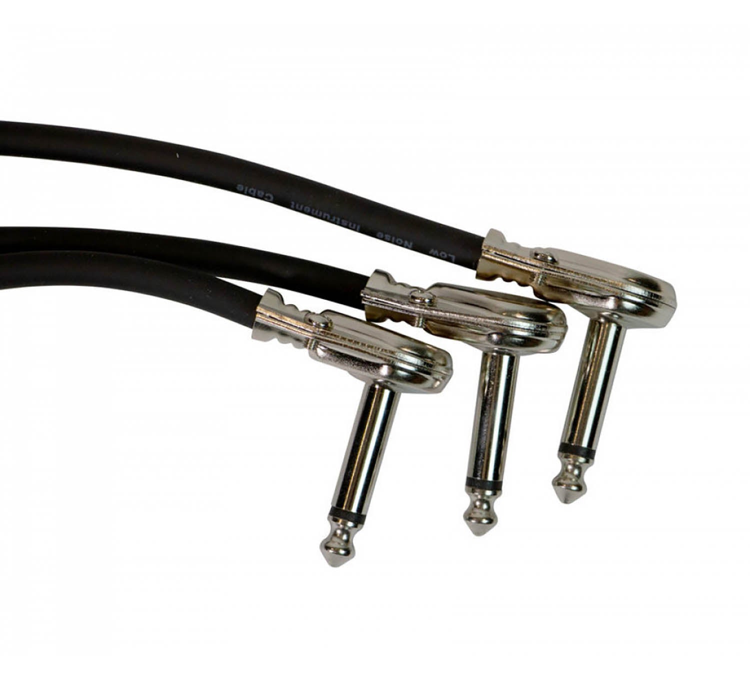 On Stage PC506B-3PK, 6" Patch Cable with Pancake Connectors in Black - 3 Pack - Hollywood DJ
