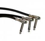On Stage PC506B-3PK, 6" Patch Cable with Pancake Connectors in Black - 3 Pack - Hollywood DJ