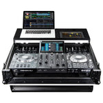 Odyssey FZGSPRIME4BL, Black Denon Prime 4 Flight Case with Glide Platform - Hollywood DJ