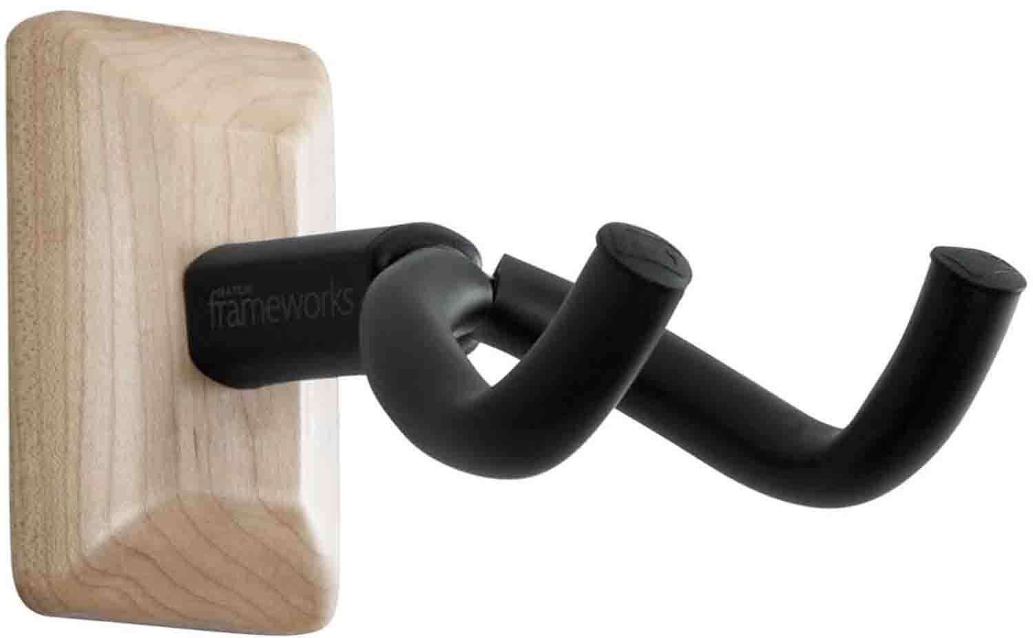 Gator GFW-GTR-HNGRMPL Frameworks Wall Mounted Guitar Hanger with Maple Mounting Plate - Hollywood DJ