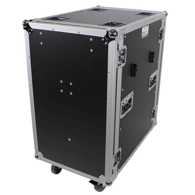 ProX T-18RSS24WDST, 18U Space Amp Rack Mount ATA Flight Case 24 Inch Depth W-Casters - Hollywood DJ