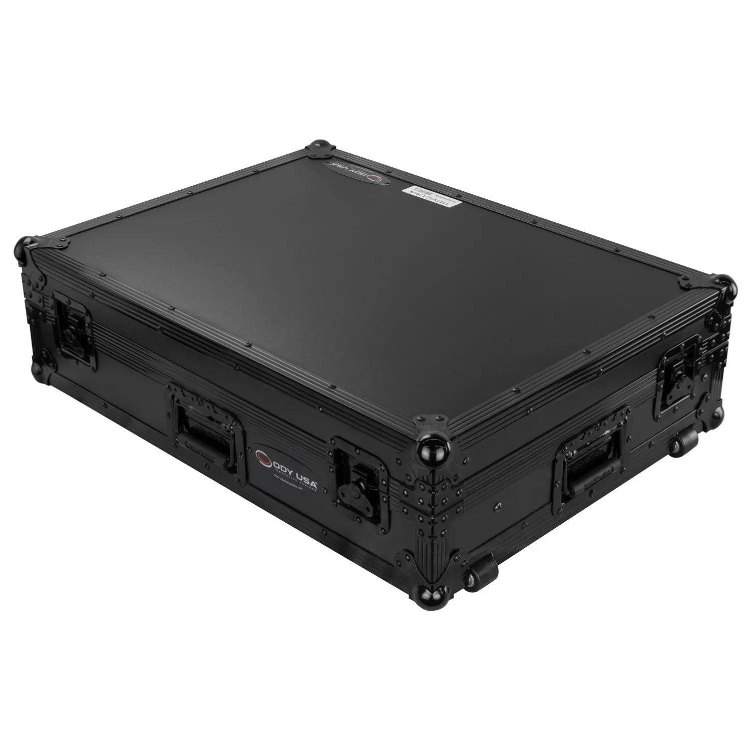 Odyssey FZGSPRIME4BL, Black Denon Prime 4 Flight Case with Glide Platform - Hollywood DJ