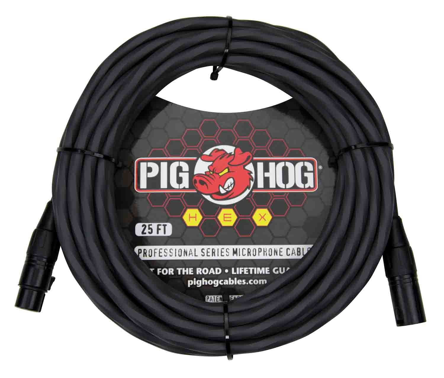 Pig Hog PHMH25GR, Hex Series Mic Cables (Grey, 25ft) - Hollywood DJ