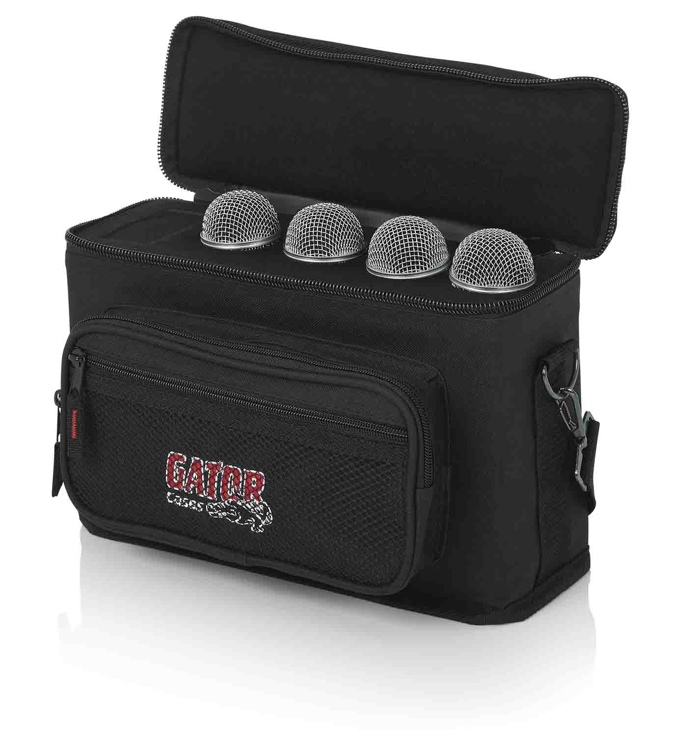 Gator Cases GM-4 DJ Bag for 4 Microphones with Exterior Pockets for Cables - Hollywood DJ