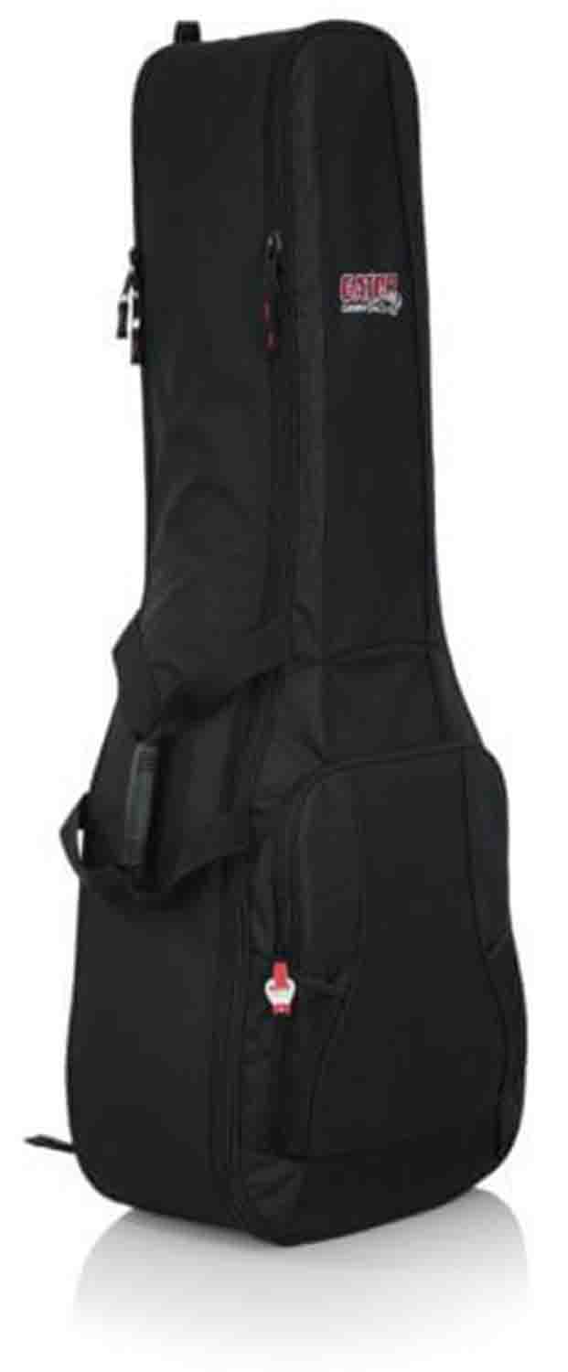 Gator Cases GB-4G-ACOUELECT Double Guitar Gig Bag for Acoustic and Electric Guitar with Adjustable Backpack Straps - Hollywood DJ