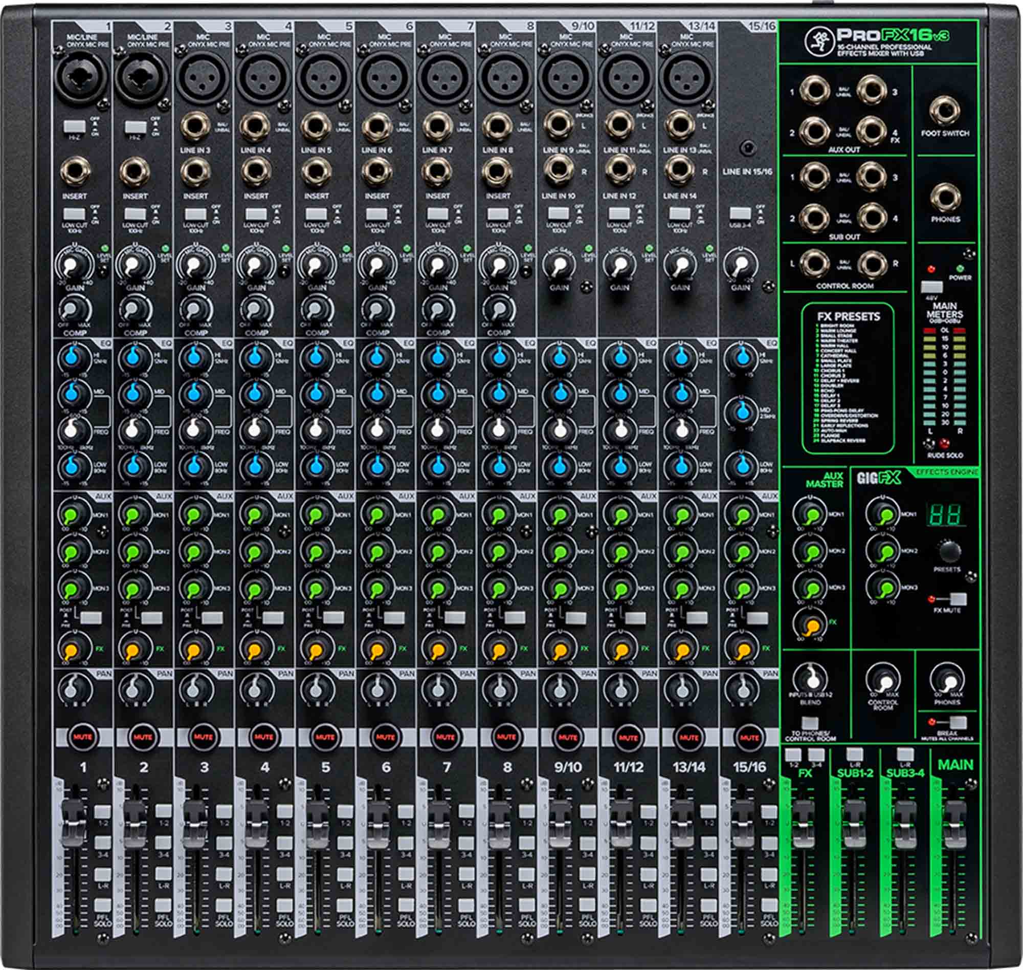 Open Box: Mackie ProFX16v3 16-Channel Professional Effects Mixer with USB - Hollywood DJ