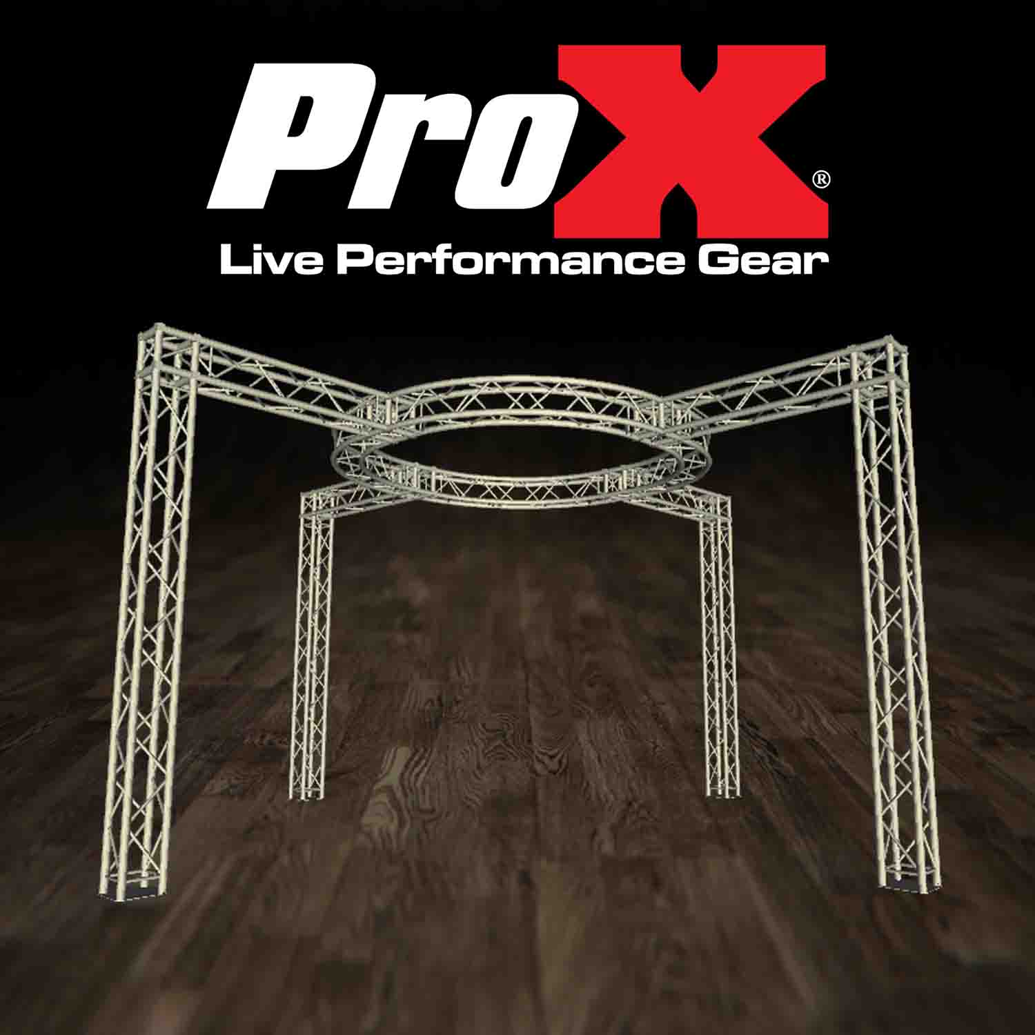 ProX XTP-CS2222-11, Exhibition Module Package Cross X with Circle Top - Hollywood DJ