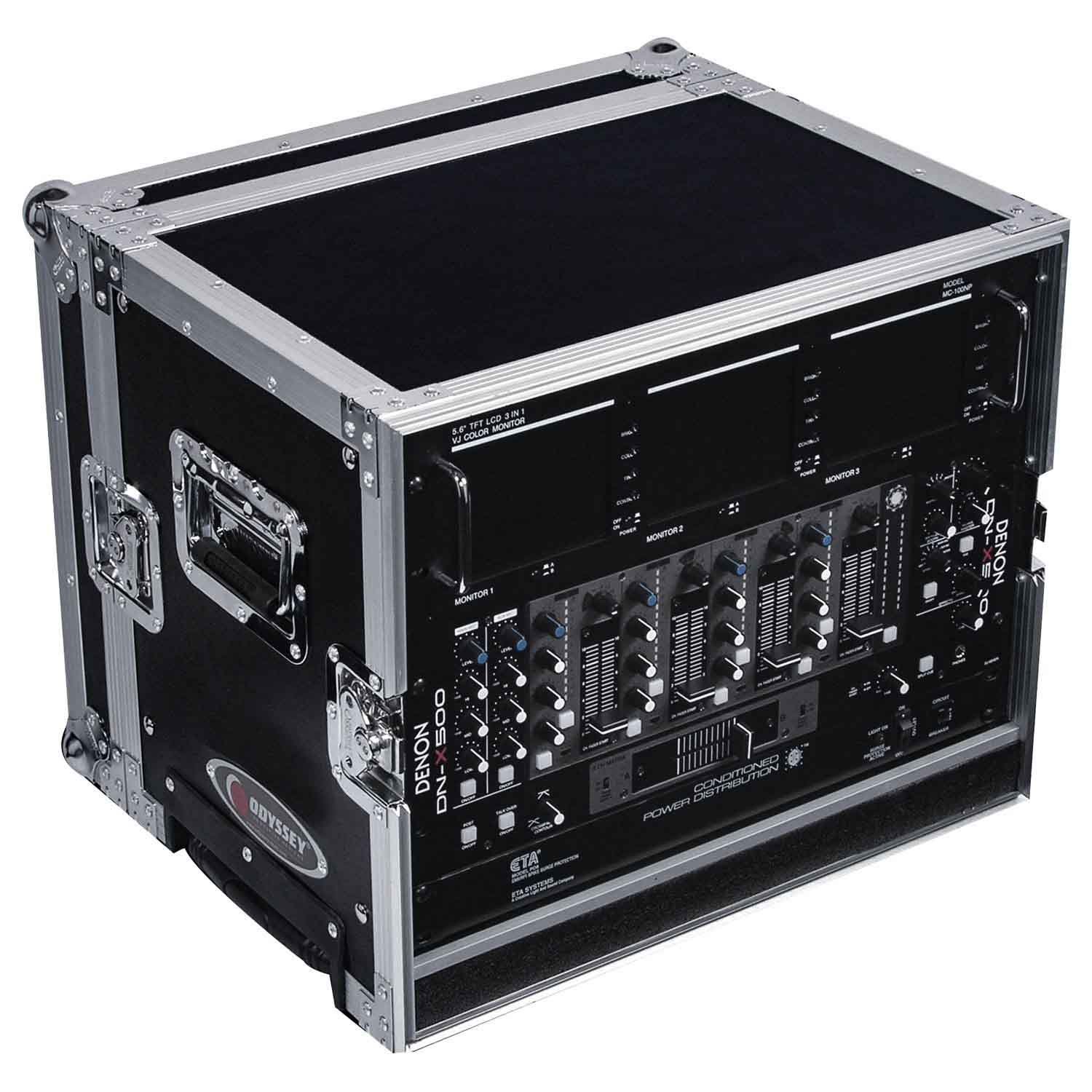 Open Box: Odyssey Cases FZER8HW 8 Space Rolling Rack - Hollywood DJ