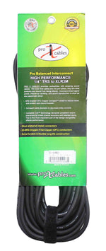 Prox XC-SXM50 Balanced 1/4" TRS to XLR-M High Performance Audio Cable - 50 Feet - Hollywood DJ