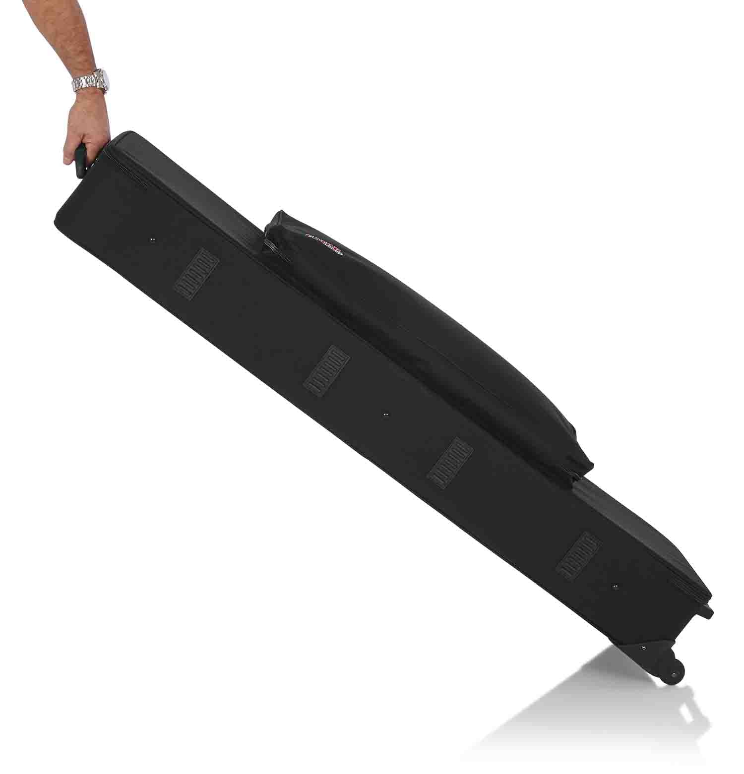 Gator Cases GK-76-SLIM Rigid EPS Foam Lightweight DJ Case for Slim 76 Note Keyboards with Wheels - Hollywood DJ