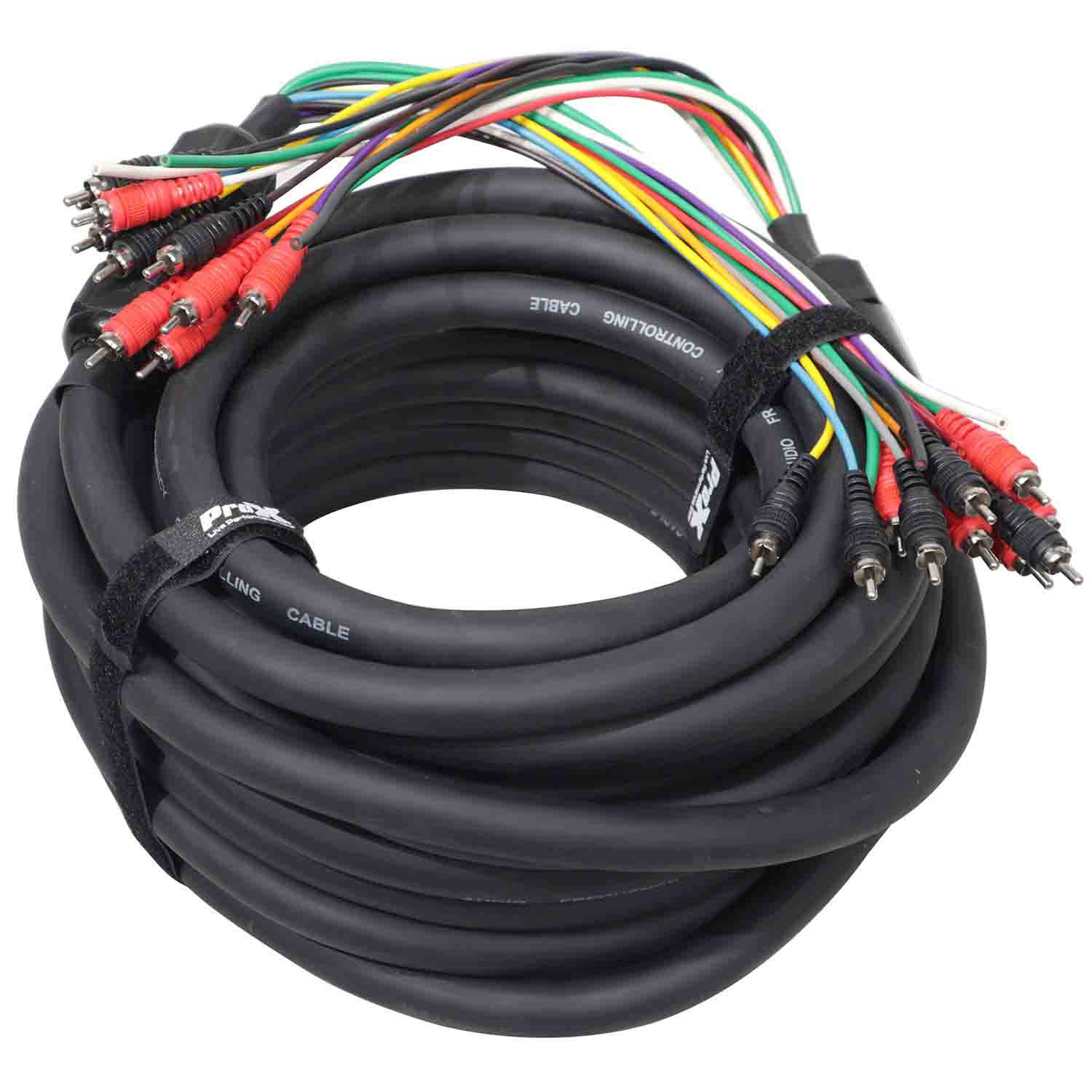 ProX XC-MEDOOZA50, 10 RCA Channel + 3 Power Cable for Marine and Car Audio - 50 Feet - Hollywood DJ