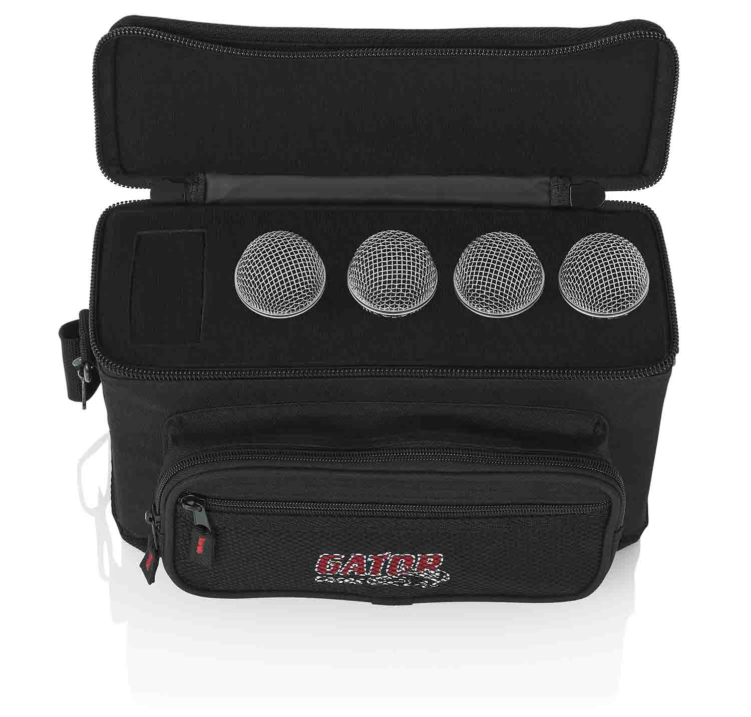Gator Cases GM-4 DJ Bag for 4 Microphones with Exterior Pockets for Cables - Hollywood DJ