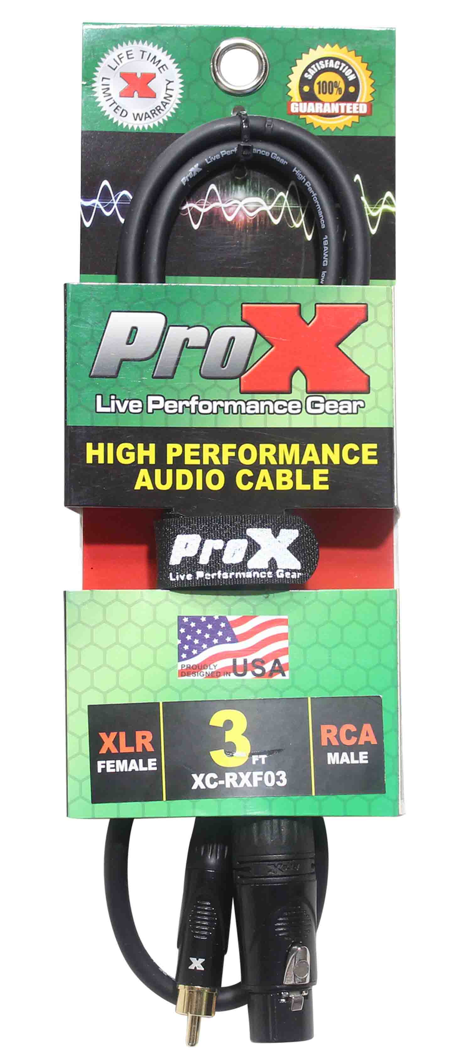 Prox XC-RXF03 Unbalanced RCA to XLR-F High Performance Audio Cable - 3 Feet - Hollywood DJ
