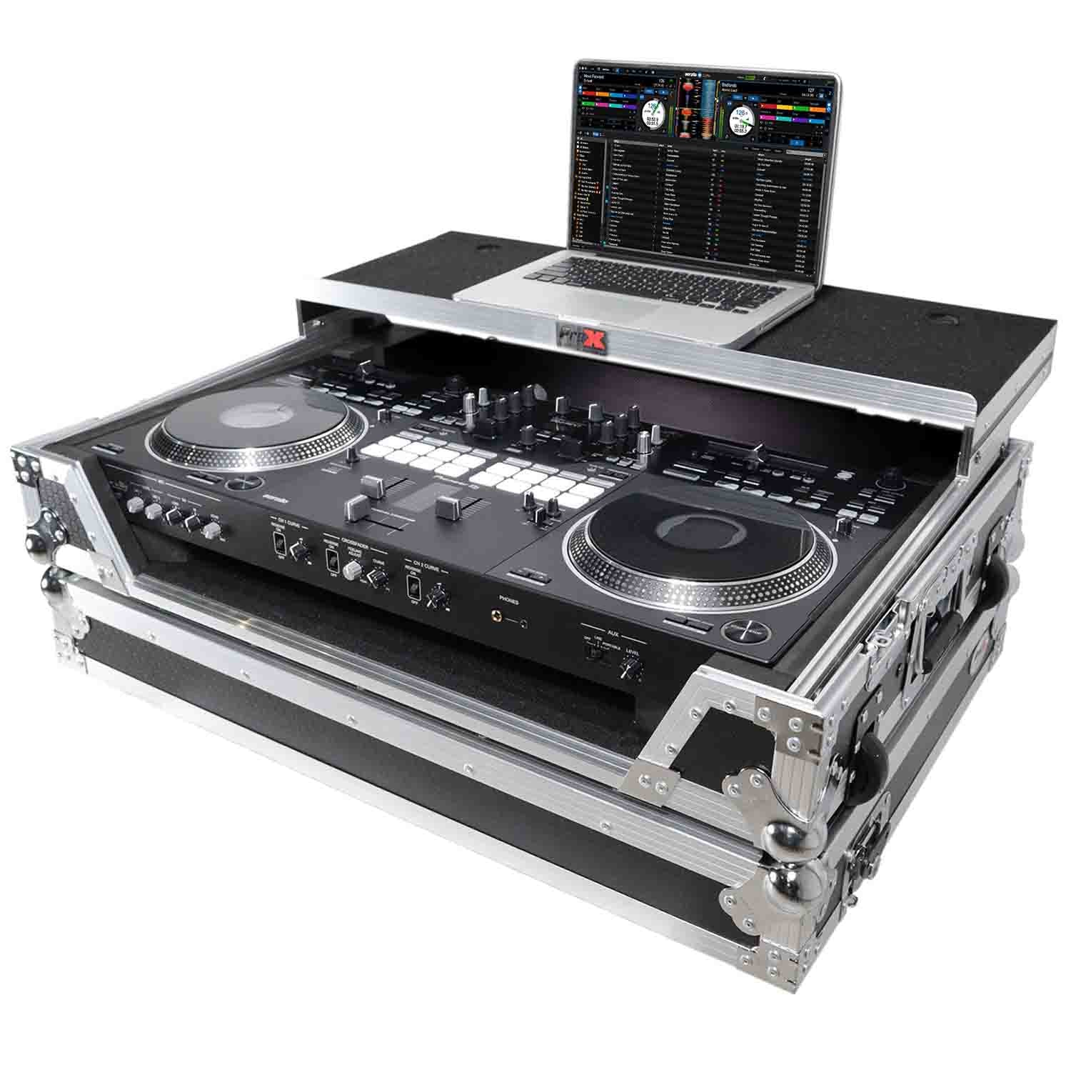 ProX XS-DDJREV7WLT DJ Flight Case for Pioneer DDJ-REV7 DJ Controller with Sliding Laptop Shelf and Wheels - Hollywood DJ