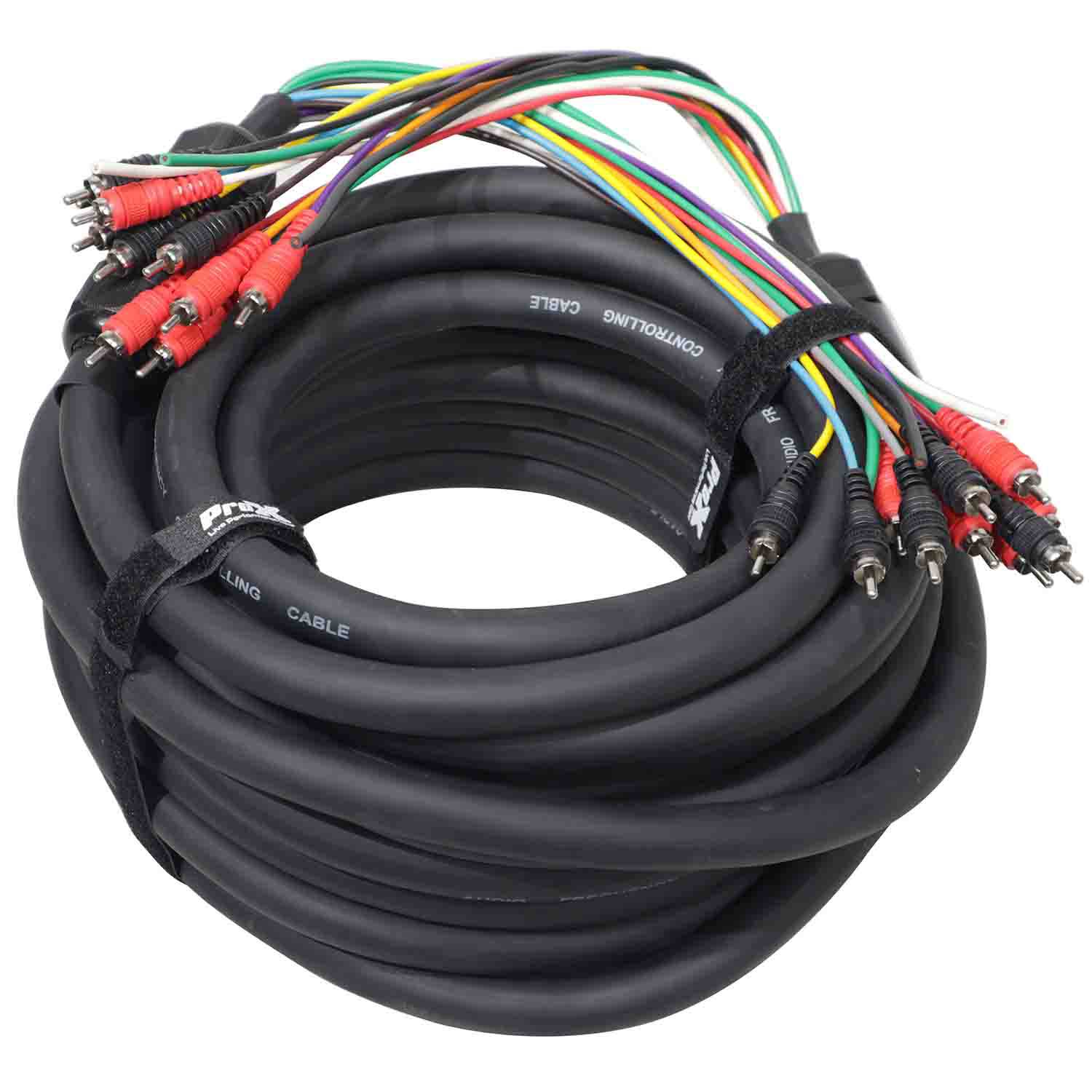ProX XC-MEDOOZA100, 10 RCA Channel + 3 Power Cable for Marine and Car Audio - 100 Feet - Hollywood DJ
