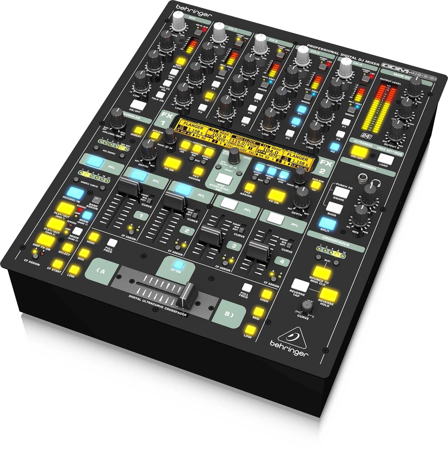 Behringer DDM4000, Ultimate 5-Channel Digital DJ Mixer With Sampler, 4 FX Sections, Dual BPM Counters And MIDI - Open Box - Hollywood DJ