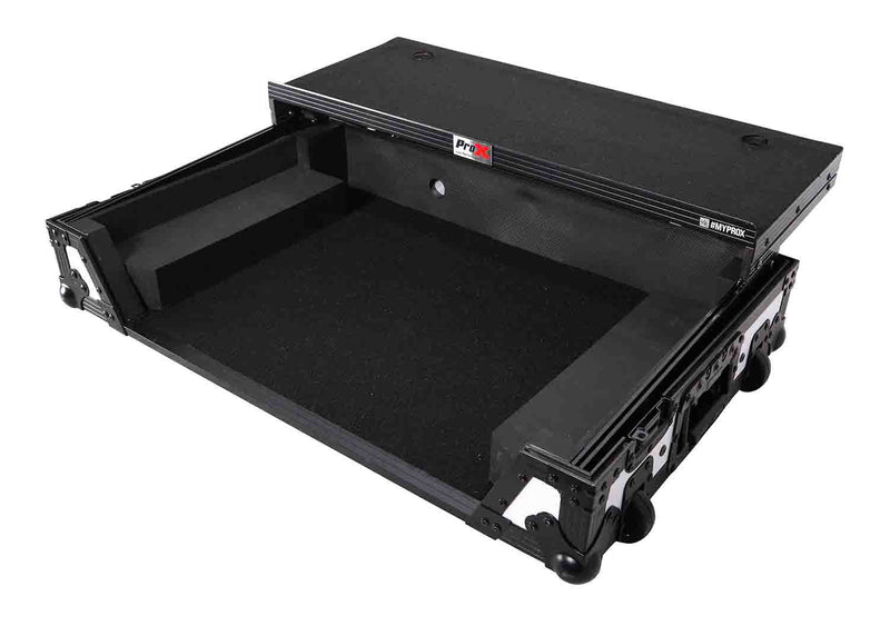 PROX XS-XDJXZWLT WH, ATA Flight Case for Pioneer XDJ-XZ DJ Controller with Laptop Shelf 1U Rack Space and Wheels - Hollywood DJ