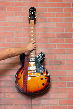 Levy's Leathers MPD2-110 2” Wide Polyester Guitar Strap with Purple and Red Skulls Motif - Hollywood DJ