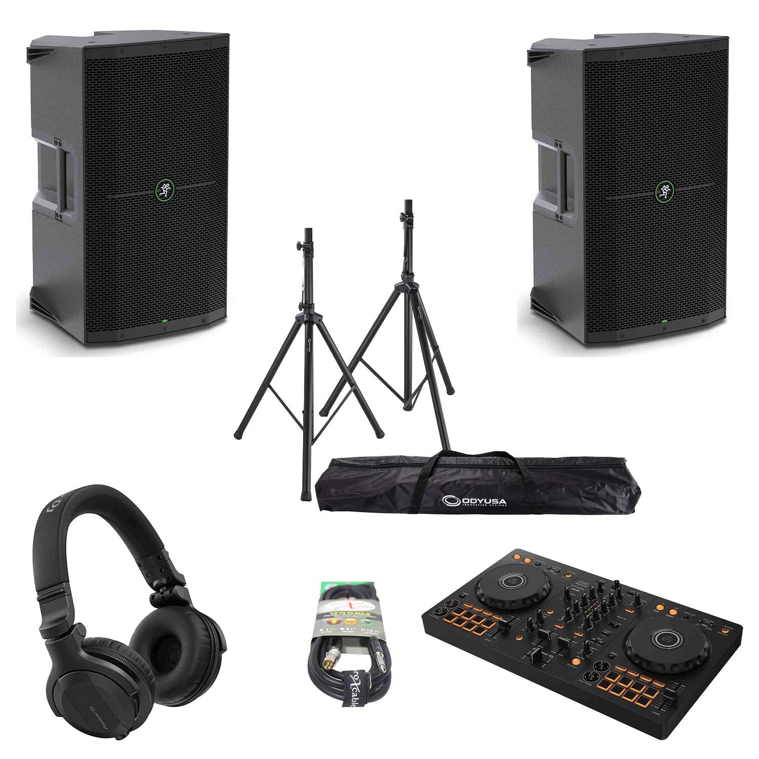 Pioneer DJ DDJ-FLX4 CLUB Package 01 with Speakers, Stands and Headphones - Hollywood DJ