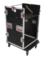 Gator Cases G-TOUR 10X12 PU, 10U Top 12U Side Console Rack Case with Casters - Hollywood DJ