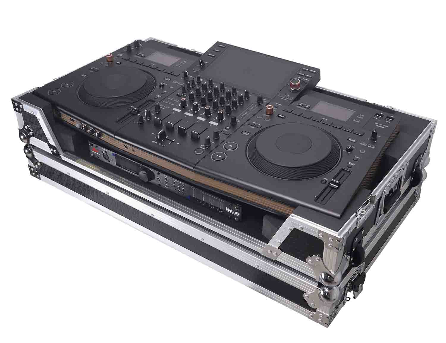 ProX XS-OPUSQUADW ATA Flight Style Road Case for Pioneer Opus Quad DJ Controller with 1U Rack Space and Wheels - Hollywood DJ