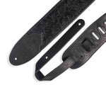 Levy's Leathers M4WP-007 3” Embossed Leather Guitar Strap - Black - Hollywood DJ