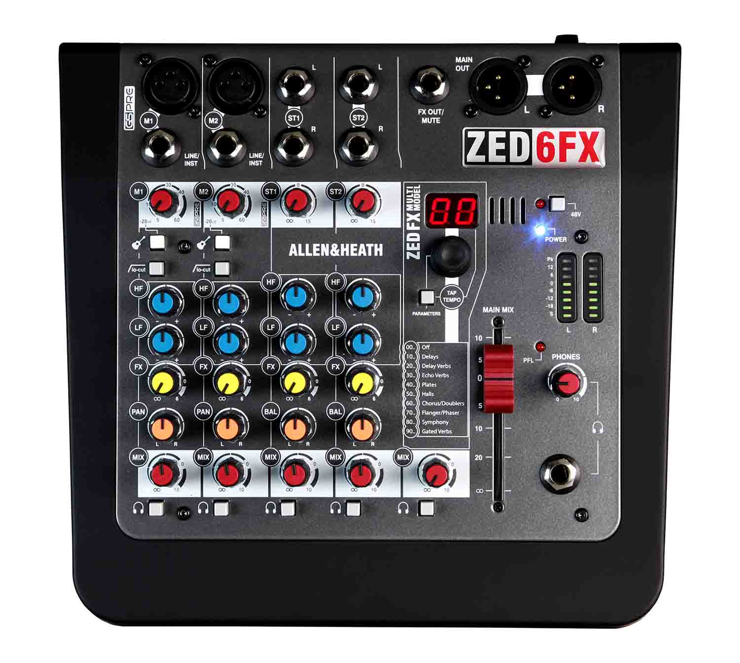 Allen & Heath ZED-6FX Compact 6 Input Analogue Mixer with FX - Hollywood DJ