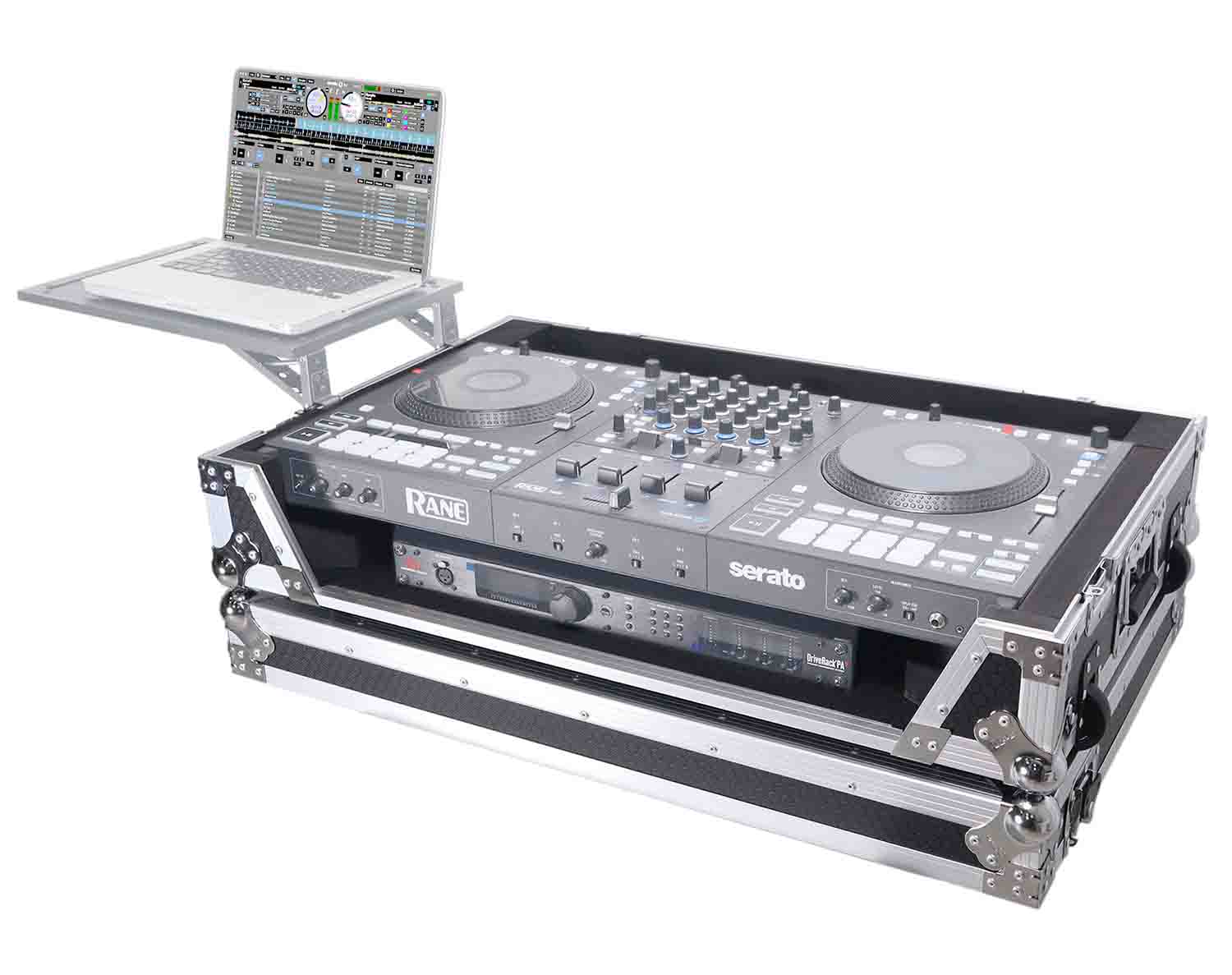 ProX XS-RANEFOURW ATA Flight Style Road Case for RANE Four DJ Controller with 1U Rack Space and Wheels - Hollywood DJ
