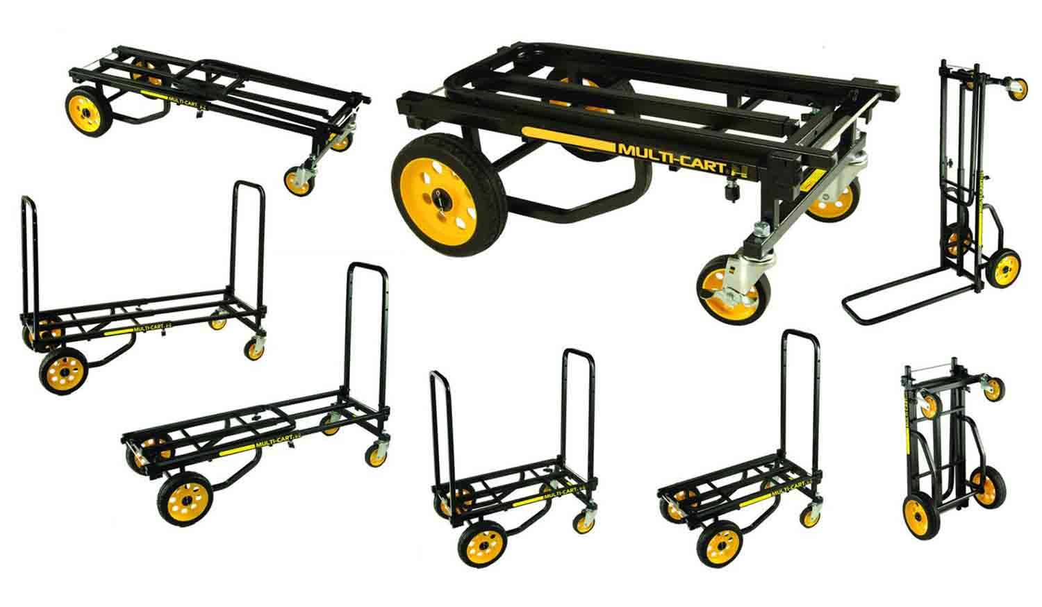 Rock N Roller R8RT Mid 8 in 1 Folding Multicart with 500 lbs. Frame Capacity - Black Rock N Roller