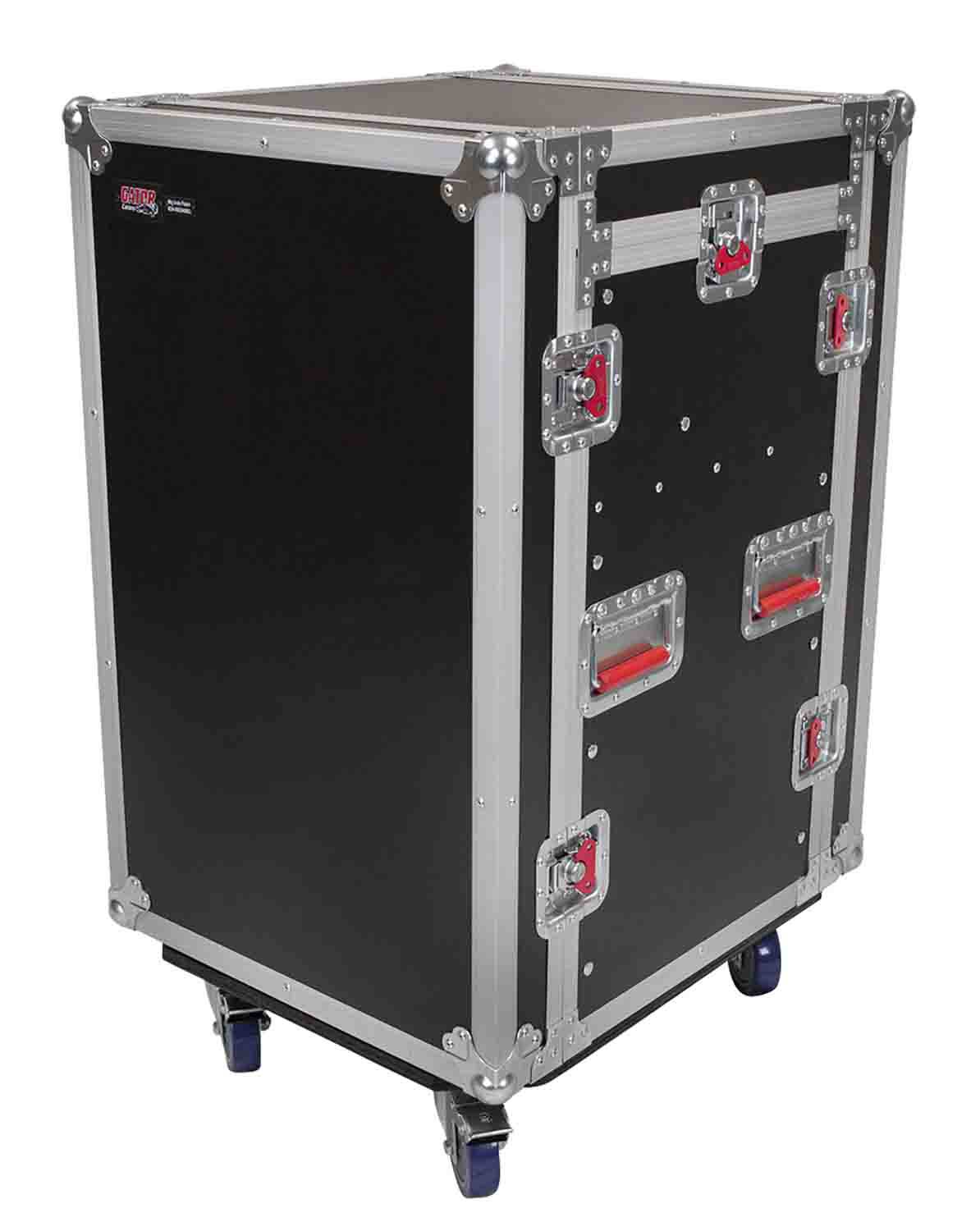 Gator Cases G-TOUR 10X12 PU, 10U Top 12U Side Console Rack Case with Casters - Hollywood DJ