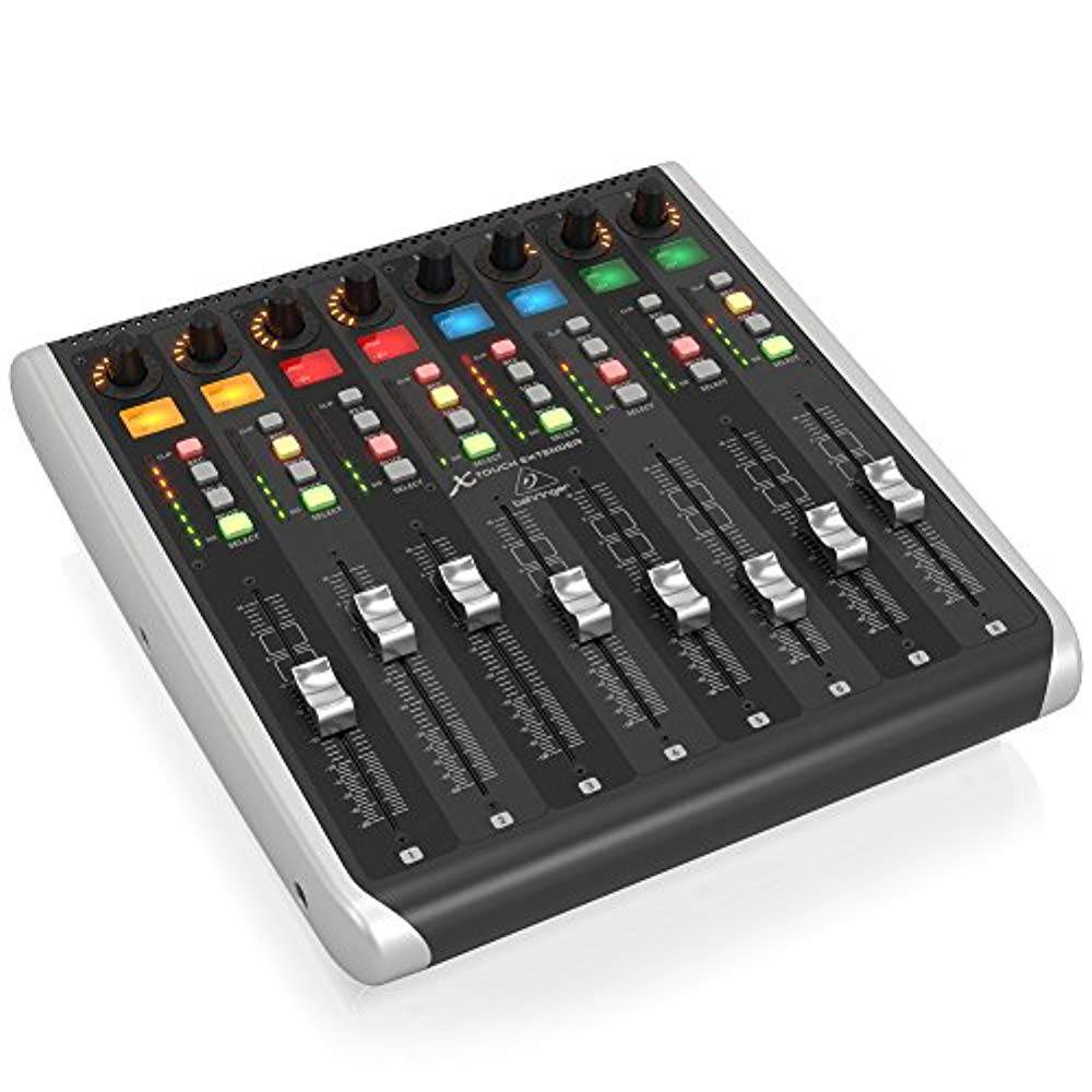 Behringer X-TOUCH-EXTENDER, 8-Touch Sensitive Motor Faders, LCD Scribble Strips, USB Hub and Ethernet/USB - Hollywood DJ