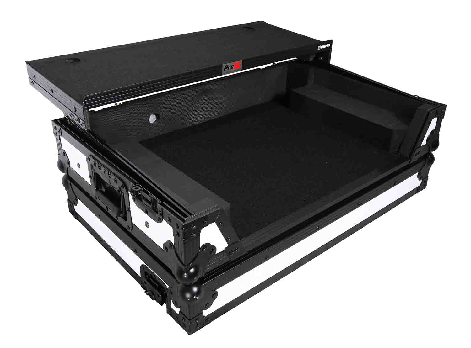 PROX XS-XDJXZWLT WH, ATA Flight Case for Pioneer XDJ-XZ DJ Controller with Laptop Shelf 1U Rack Space and Wheels - Hollywood DJ