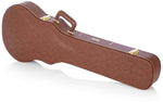 Gator Cases GW-LP-BROWN Deluxe Wood Case for Single-Cutaway Guitars - Vintage Brown Exterior - Hollywood DJ
