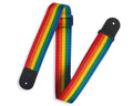 Levy's Leathers M8POLY-RNB 2″ Wide Rainbow Polyester Seatbelt Guitar Strap - Hollywood DJ