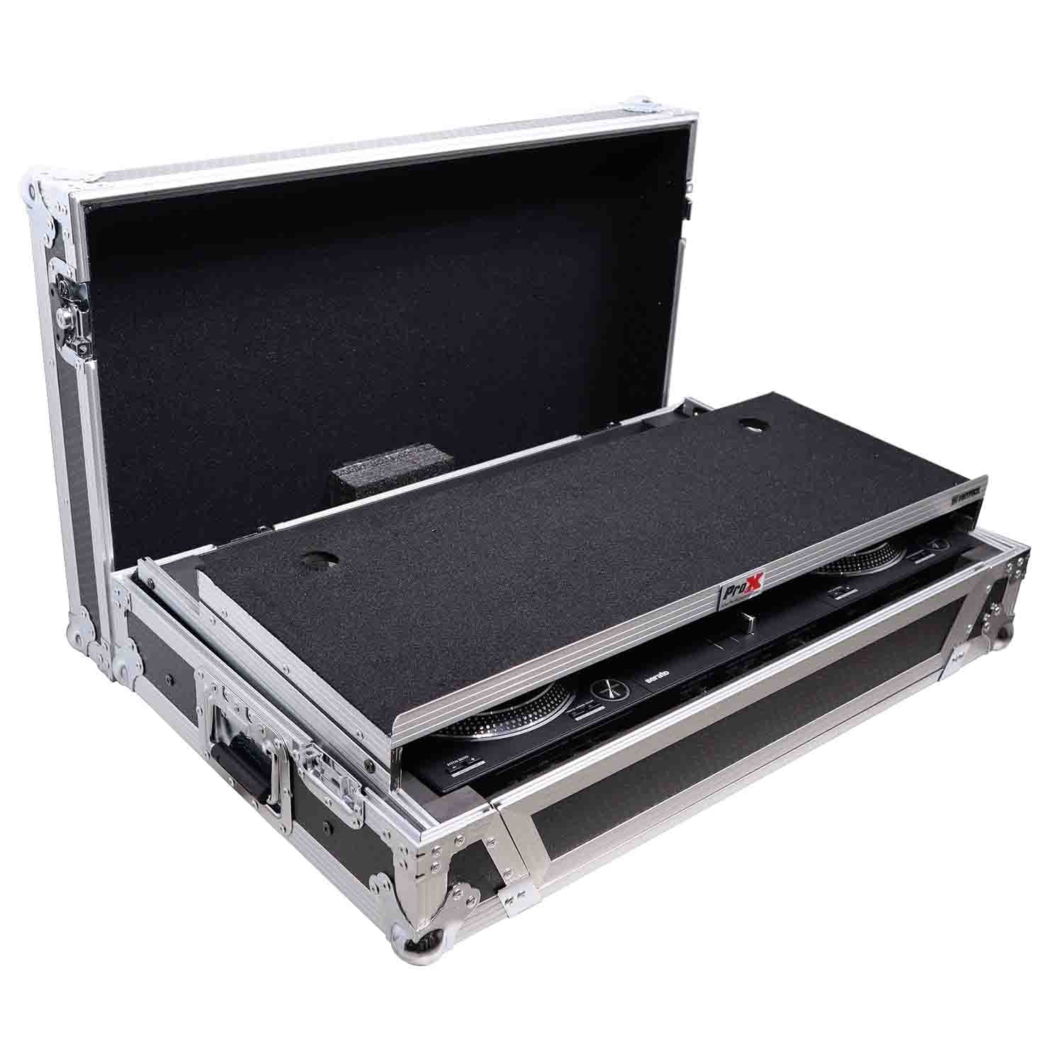 ProX XS-DDJREV7WLT DJ Flight Case for Pioneer DDJ-REV7 DJ Controller with Sliding Laptop Shelf and Wheels - Hollywood DJ