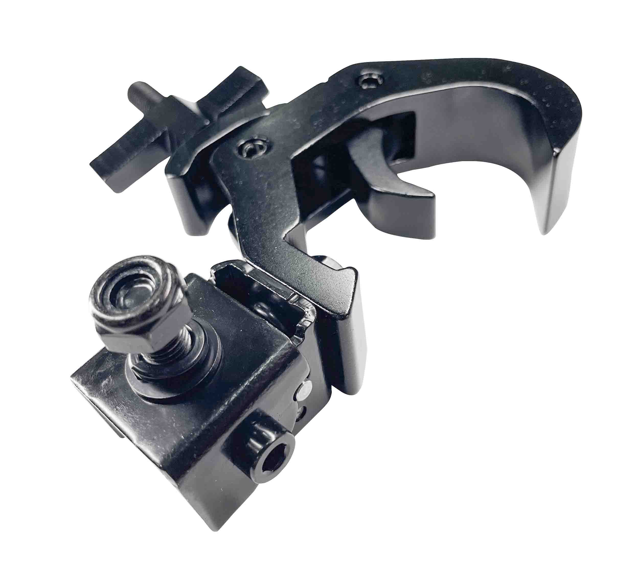 ProX T-QFC12X4, 4 Set Quick 90º Folding Clamp Adapters with T-C12 Truss Clamp 2 in Diameter - Black Finish - Hollywood DJ