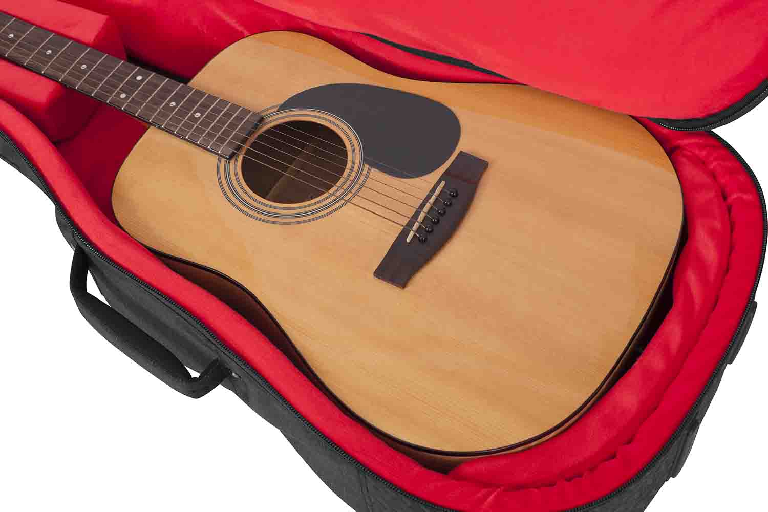 Gator Cases GT-ACOUSTIC-BLK Transit Series Acoustic Guitar Gig Bag with Charcoal Exterior - Hollywood DJ
