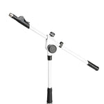 Gravity GMS4322W Microphone Stand With Folding Tripod Base and 2-Point Adjustment Telescoping Boom - White - Hollywood DJ