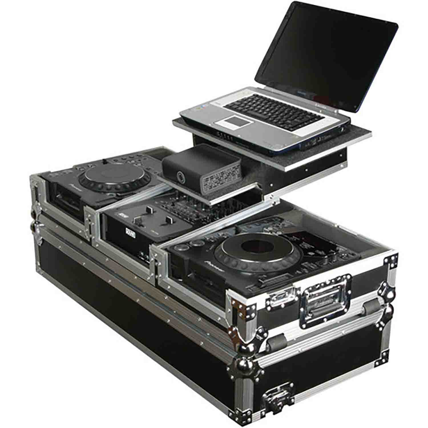 Open Box: Odyssey FZGS10CDJW Glide Style DJ Coffin Case for Laptop and CD Mixer with Wheels - Hollywood DJ