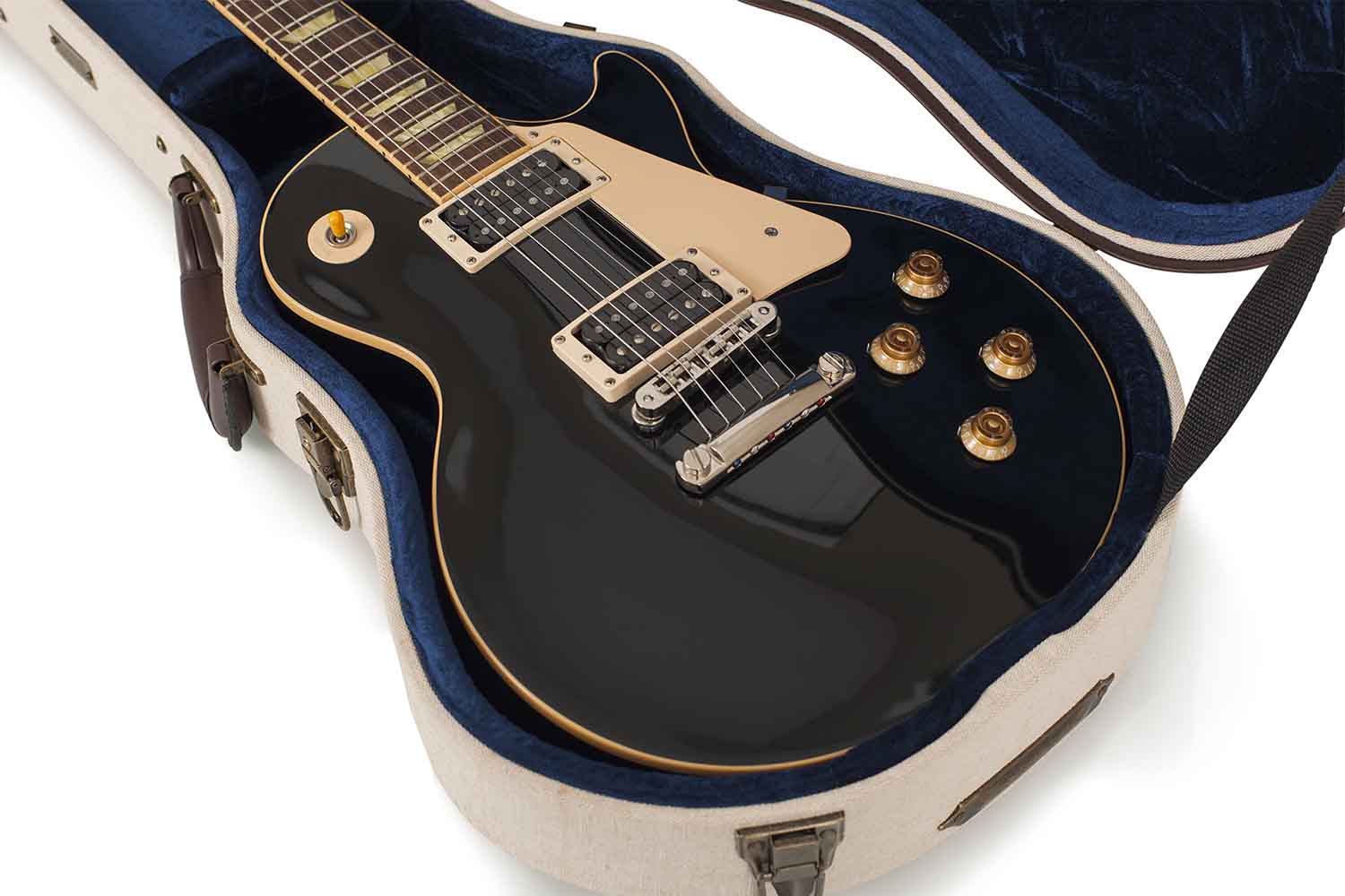 Gator Cases GW-JM LPS Deluxe Wood Case for Les Paul Style Guitars - Journeyman Burlap Exterior - Hollywood DJ