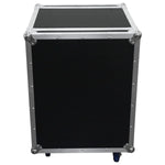 Odyssey FZS14W, 14U Shock Mount Rack Flight Case with Wheels - Hollywood DJ