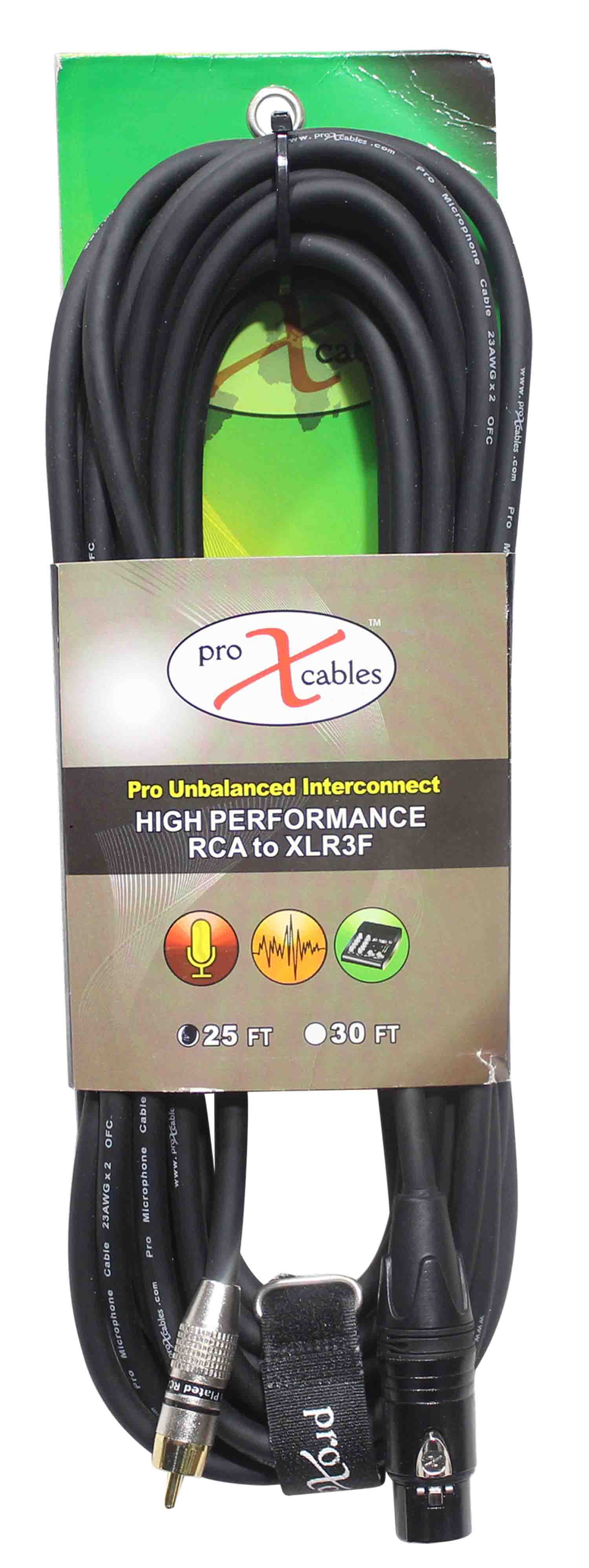 Prox XC-RXF25 Unbalanced RCA to XLR-F High Performance Audio Cable - 25 Feet - Hollywood DJ
